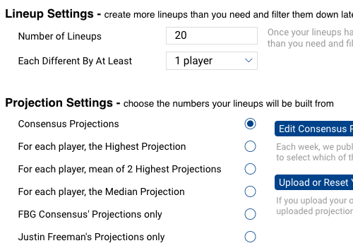 Multi Lineup Optimizer